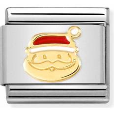 Gold - Men Charms & Pendants Nomination Classic Composable Christmas Face of Santa Claus Charm