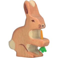 Figurines en Bois Holztiger Bois animaux de la forêt: lièvre Carotte