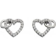 Togetherness Open Heart Earrings - Silver/Diamonds