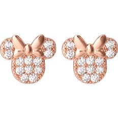 Minnie Mouse Stone Set Earrings - Rose Gold/Transparent