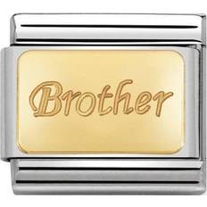 Gold - Unisex Charms & Anhänger Nomination Composable Classic Brother Charm -Silver/Gold