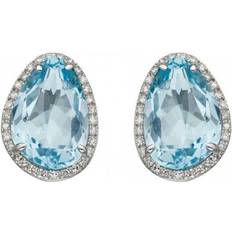 John Greed Irregular Earrings - White Gold/Topaz/Diamonds