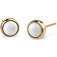 Blau - Damen Ohrringe Bering Link Earrings - Gold/Pearl