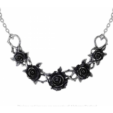 Gothic Rose Briar Choker Necklace - Silver/Black