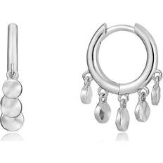 Ania Haie Ear We Go Rhodium Mini Disc Huggie Hoops E023-03H