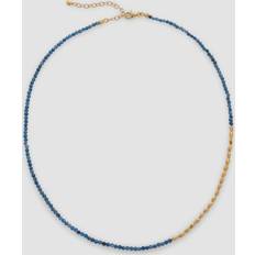 Bijoux Monica Vinader Gold Mini Nugget Gemstone Beaded Necklace Adjustable 41-46cm/16-18' Kyanite