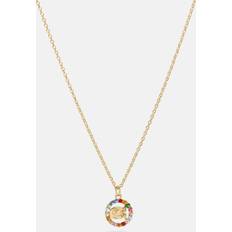 Coach Women's C Multi Crystal Necklace Gold/Pink Multi