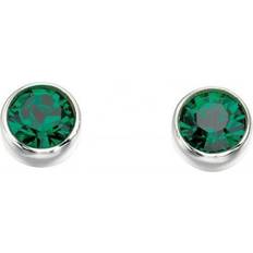 Beginnings Beginnings Sterling E4926G Emerald Swarovski Stud Earrings