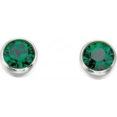 Emerald Earrings Beginnings Sterling E4926G Emerald Swarovski Stud Earrings