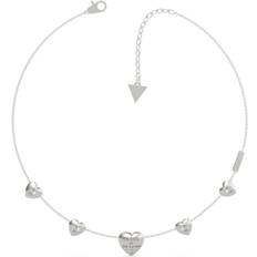 Guess Ketten Halsketten Guess Lovers 16-18'' Multi Heart Chain Silver Necklace