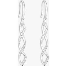 Jon Richard Simply Sterling Cubic Zirconia Drop Earrings