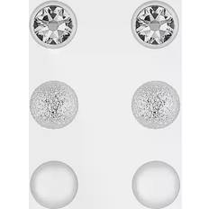 MOOD Plated Crystal Stud Earrings Pack Of