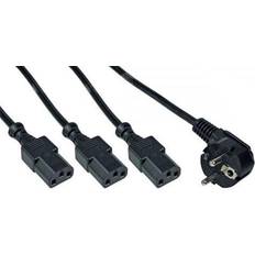 InLine 230V Schuko til apparat split kabel, sort, 1.80 meter Dansk PRIS-MATCH!