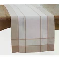 Saro Lifestyle Banded Border Tablecloth Beige (274.32x40.64)