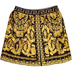 Giallo Gonne Versace Kid's Baroque Print Pleated Skirt - Black