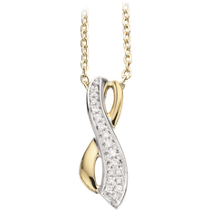 Dame - Diamanter - Sølv Halskæder Scrouples Pendant Necklace - Gold/Diamonds