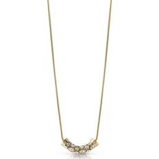 Guess Necklaces Guess 16-18" plated necklace with horizontal coiled SwarovskiÂ crystal charm