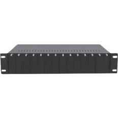 Intellinet 14-Slot Media Converter Chassis, Includes redundant power supply, 19" rackmountable, 2U basis for modulær ekspansion
