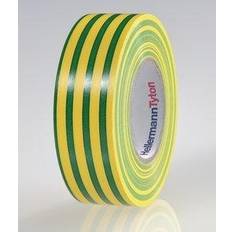 HellermannTyton Stikdåser & Forlængerledninger HellermannTyton HelaTape-Flex 19mm x 20m Gul/Grøn 10 ruller