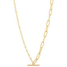 Ania Haie Chain Reaction Shiny Mixed Link T-Bar Necklace N021-02G