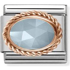 Akvamarin Charms & Vedhæng Nomination Classic Rose Milky Aquamarine Charm