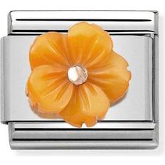 Mother of Pearl Charms & Pendants Nomination Composable Classic Flower Link Charm - Silver/Rose Gold/Orange