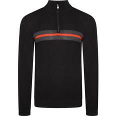 Dare 2b Mens Unite Knitted Half Zip Sweatshirt (Black/Amber Glow)