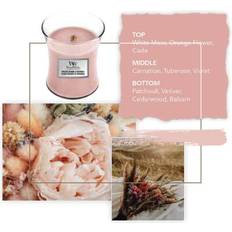 Woodwick Pressed Blooms & Patchouli Medium Jar, Rund, Lyserød, 1 stk Duftlys