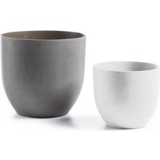 LaForma Lula, Plantepotte, moderne, nordisk, cement (H: 20 cm. B: 22 cm. L: 22 cm. Grå/Hvid) Vase