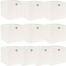 Blanco Cajas y Cestas vidaXL 32x32x32cm 10pcs Caja de almacenamiento 10pcs