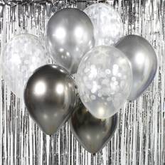 Grå Latexballoner B&C Collection Balloon Bouquet Silver,Gray 7-pack