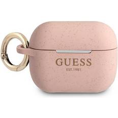 Guess Airpods Pro Cover Ring In Silicone Rosa