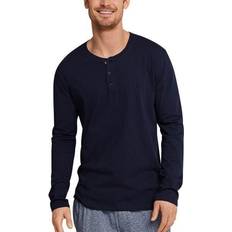 Nachtwäsche Schiesser Herren Longsleeve Shirt - Blau