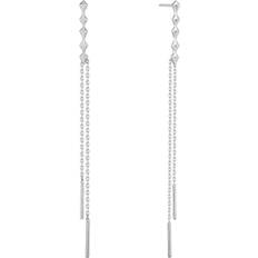 Ania Haie Rhodium Spike Double Drop Earrings E025-01H