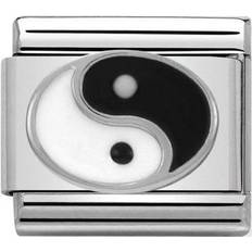 White Charms & Pendants Nomination Composable Classic Link Yin Yang Charm - Silver/Black/White