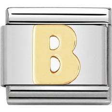 Berlocker bokstav guld smycken Nomination länkbitar med bokstav B