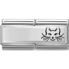 Black Charms & Pendants Nomination Classic Cat Handwriting Double Charm