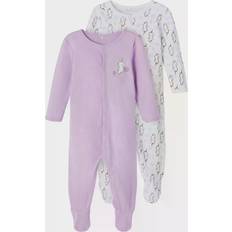 Lila Nachtwäsche Name It Schlafstrampler Set für Babys - Prune Purple