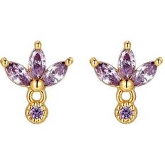 A Lemon story Clara Stud Earrings - Gold/Purple