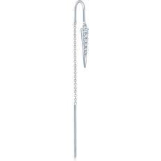 ID Fine Glace Ørering, Rhodium/hvid