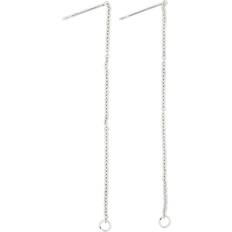 Stud Earrings, L: mm, silver-plated, pair/ pack