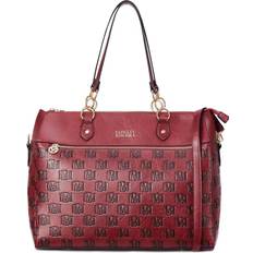 Weekend Bags Badgley Mischka Madalyn Vegan Leather Travel Tote Weekender Bag - Burgundy