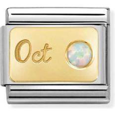 Nomination Month Stone October - White/Opal Gold