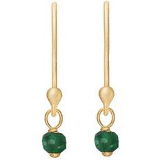 Frk Lisberg Guldbelagt Øreringe Frk Lisberg Nora Earrings - Gold/Green