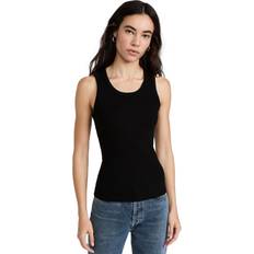 Agolde Poppy Ribbed Tank Top - Black En