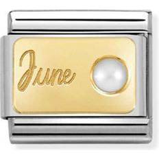 Jewellery Nomination Classic June Birthstone Charm - Silver/Gold/White