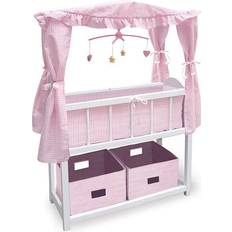 Badger Basket Doll Canopy Crib with Mobile & Storage Bins