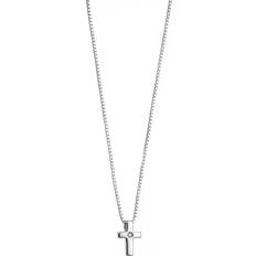 Cross Pendant Necklace - Silver/Transparent
