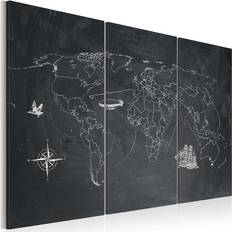 Arkiio Resa runt världen Triptyken 60x40 Tavla