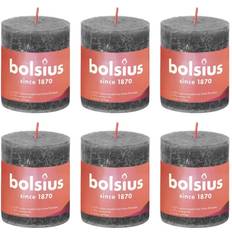 Grey Candles Bolsius Rustic Pillar Shine 4 pcs 80x68 mm Stormy Grey Candle